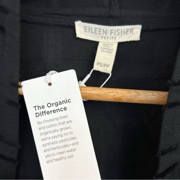 Eileen Fisher Black Textured Kimono Jacket, Size Petite Small - Picture 7 of 10